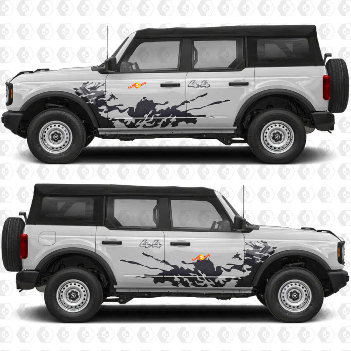 4x4 Off Road Spatbord Zijdeuren Vinyl Decal Sticker Graphics 2 voor Ford Bronco