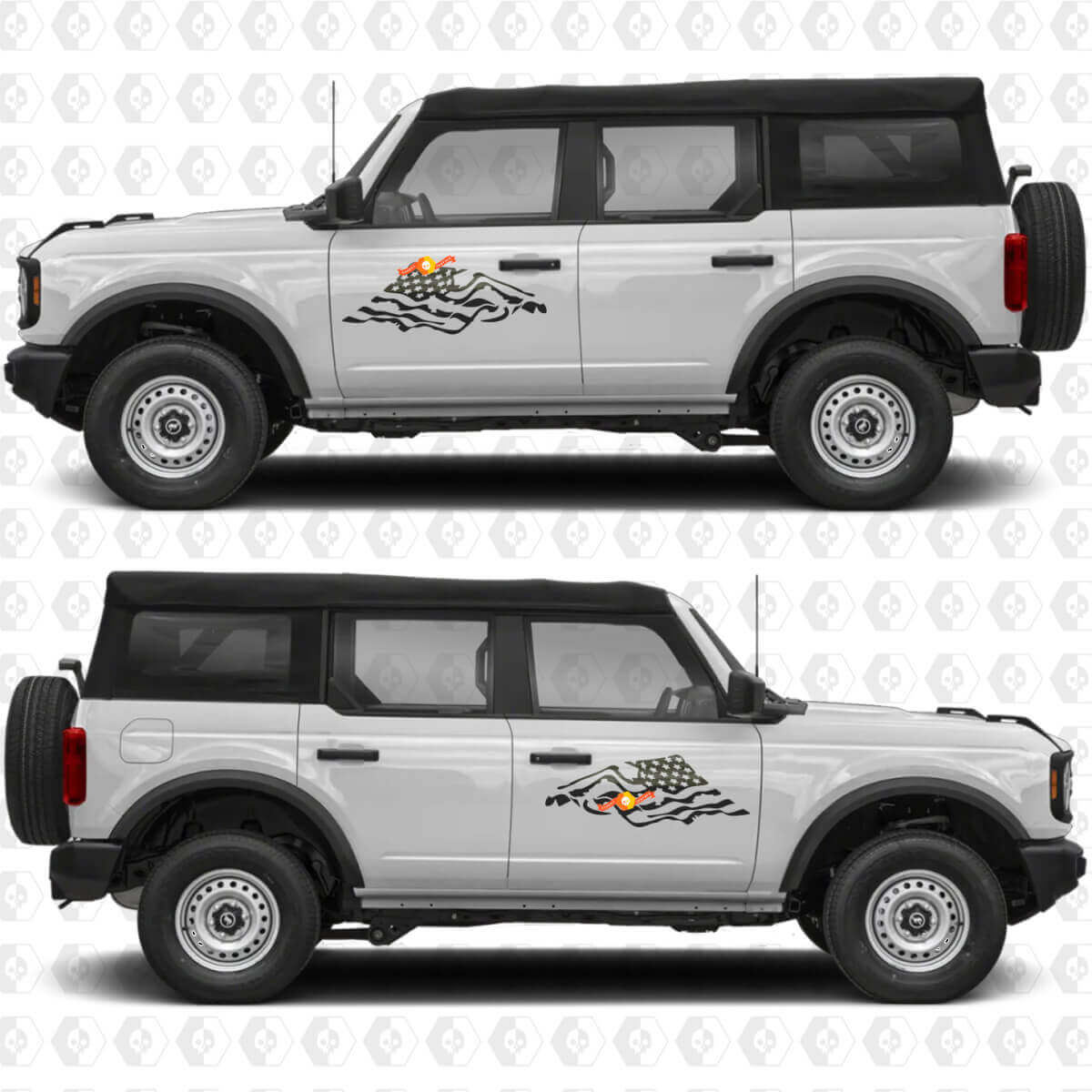 VS VS-vlag zijkant portieren vinyl decal sticker graphics 2 voor Ford Bronco