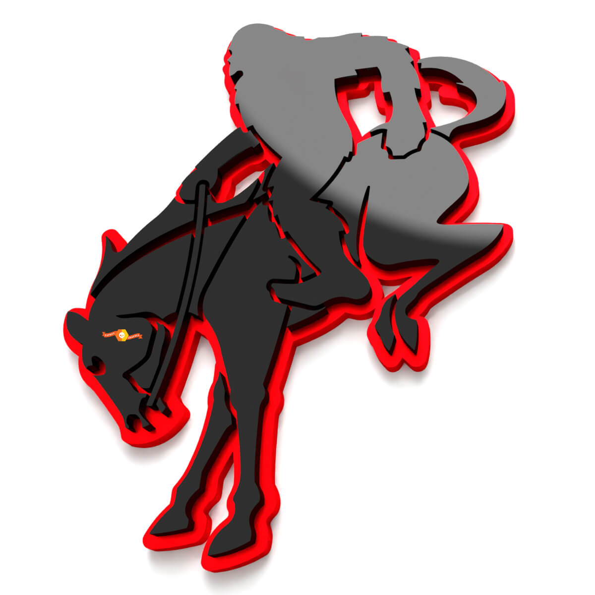 Yeti op Paard Bronco Spatbord Badges Achterklep Embleem 3D Badge