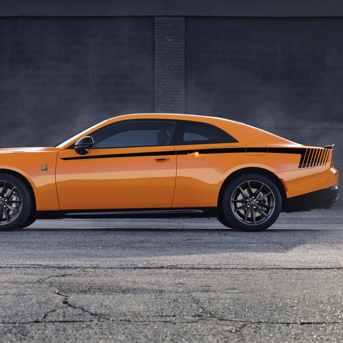 Sixpack zijstrepen vinyl decal voor Dodge Charger quarter panel