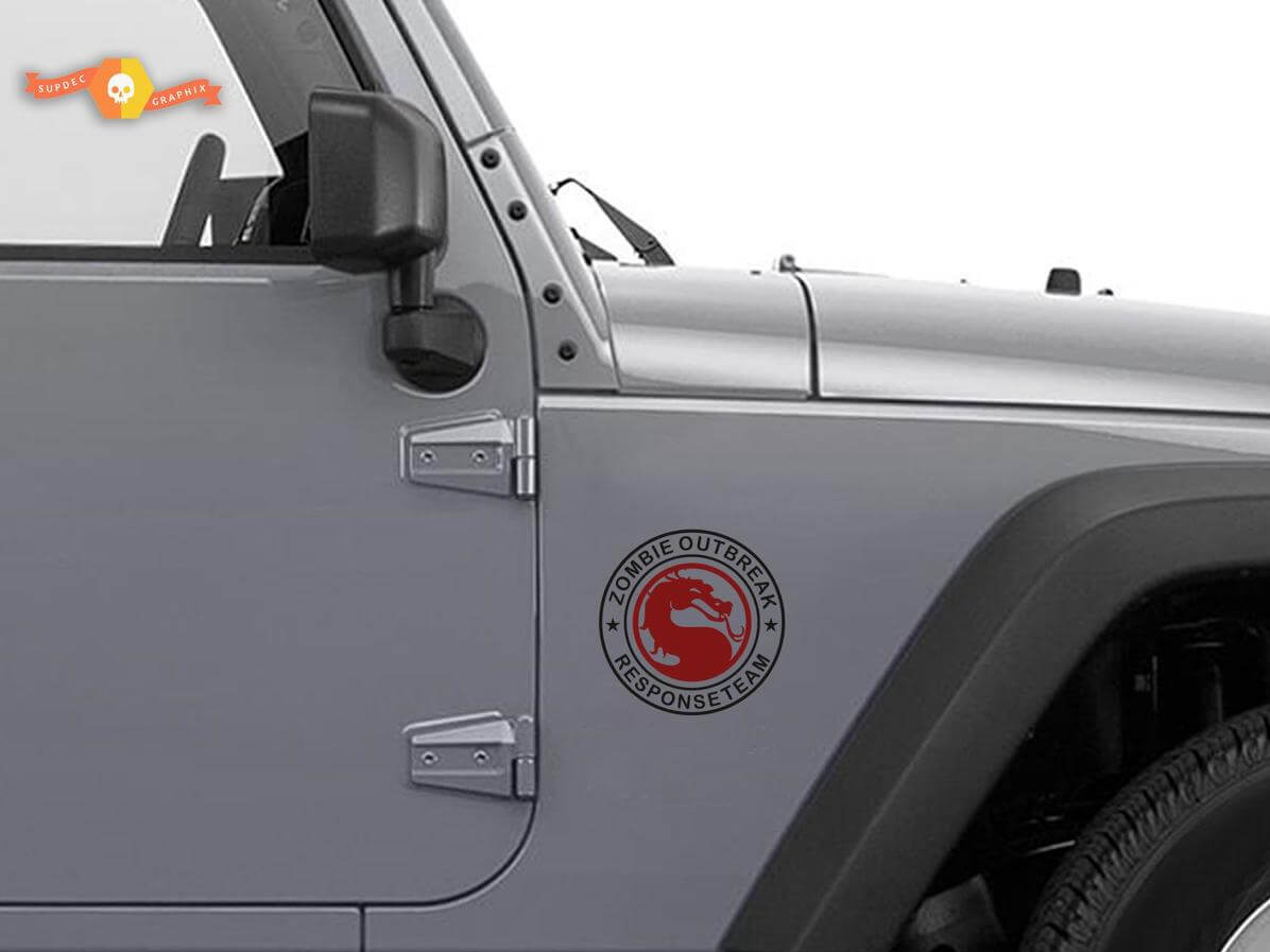 Zombie Outbreak Response Team Mortal Kombat Side Vinyl Decal Sticker voor Jeep Wrangler