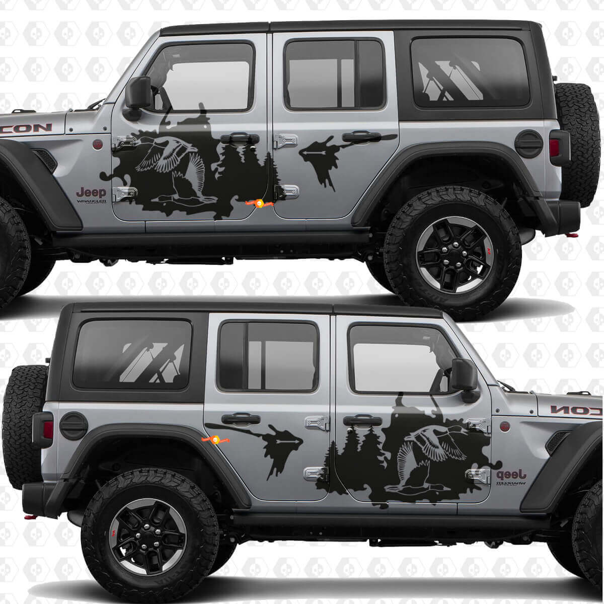 Eend Wilde Eend Toestaan Bos Spatdeuren Vinyl sticker passend voor Jeep Wrangler