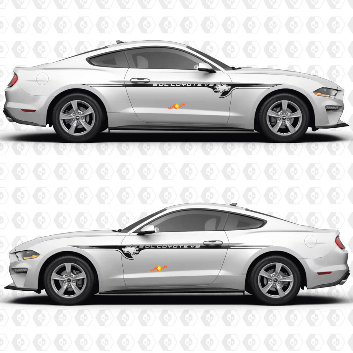 S550 50L Coyote V8 Minimale Accent Zijkanten Deur Vinyl Stickers voor Ford Mustang