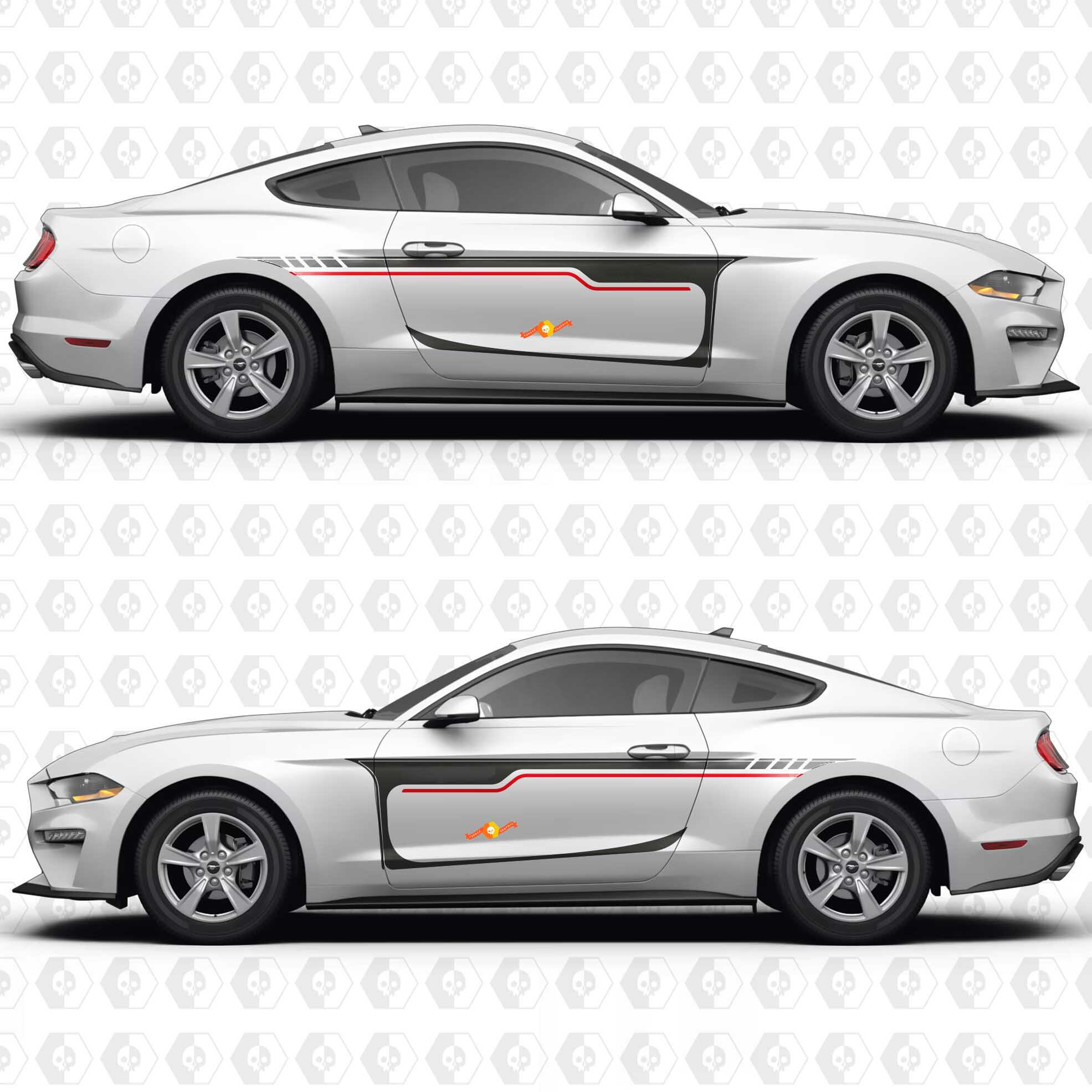 Classic Stripes Zijdeur Vinyl Decal Sticker voor Ford Mustang 2014-2023