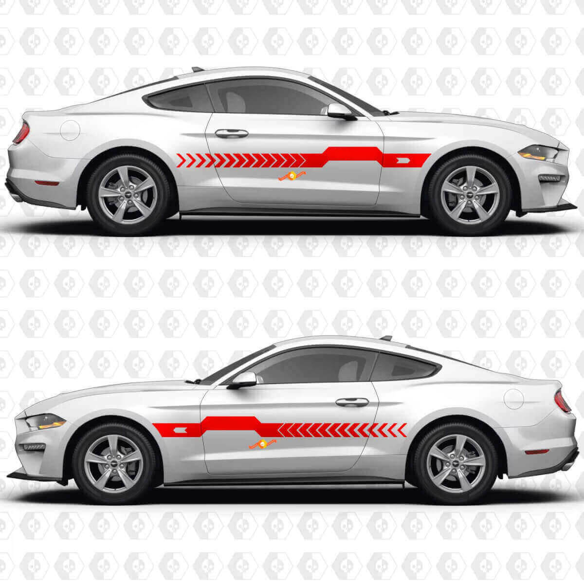 Middenstreep Zijportieren Vinyl Decal Sticker Graphics voor Musclecar Musclecarmodel