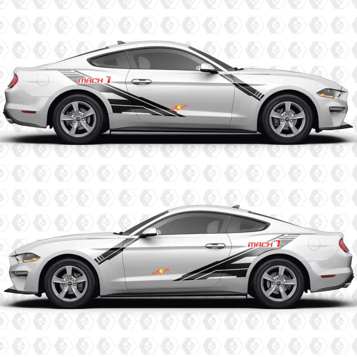S550 Mach 1 Forward Slash Design Zijdelingse Deur Vinyl Stickers voor Ford Mustang