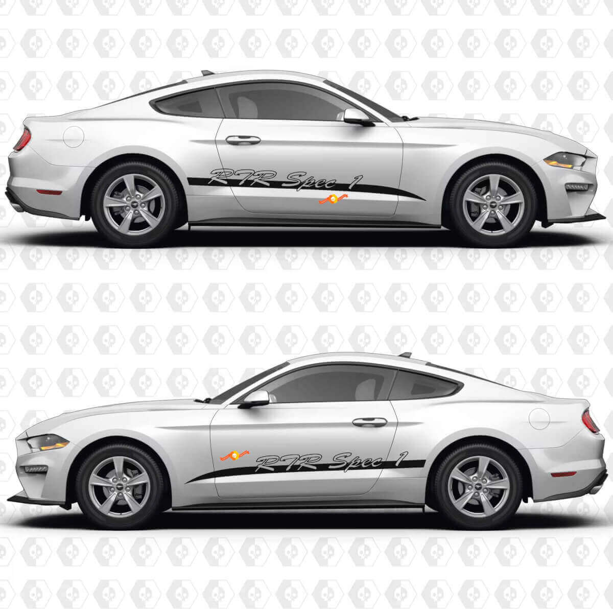 S550 Negatieve Ruimte Streep-RTR Spec 1 Zijdeuren Vinyl Stickers voor Ford Mustang