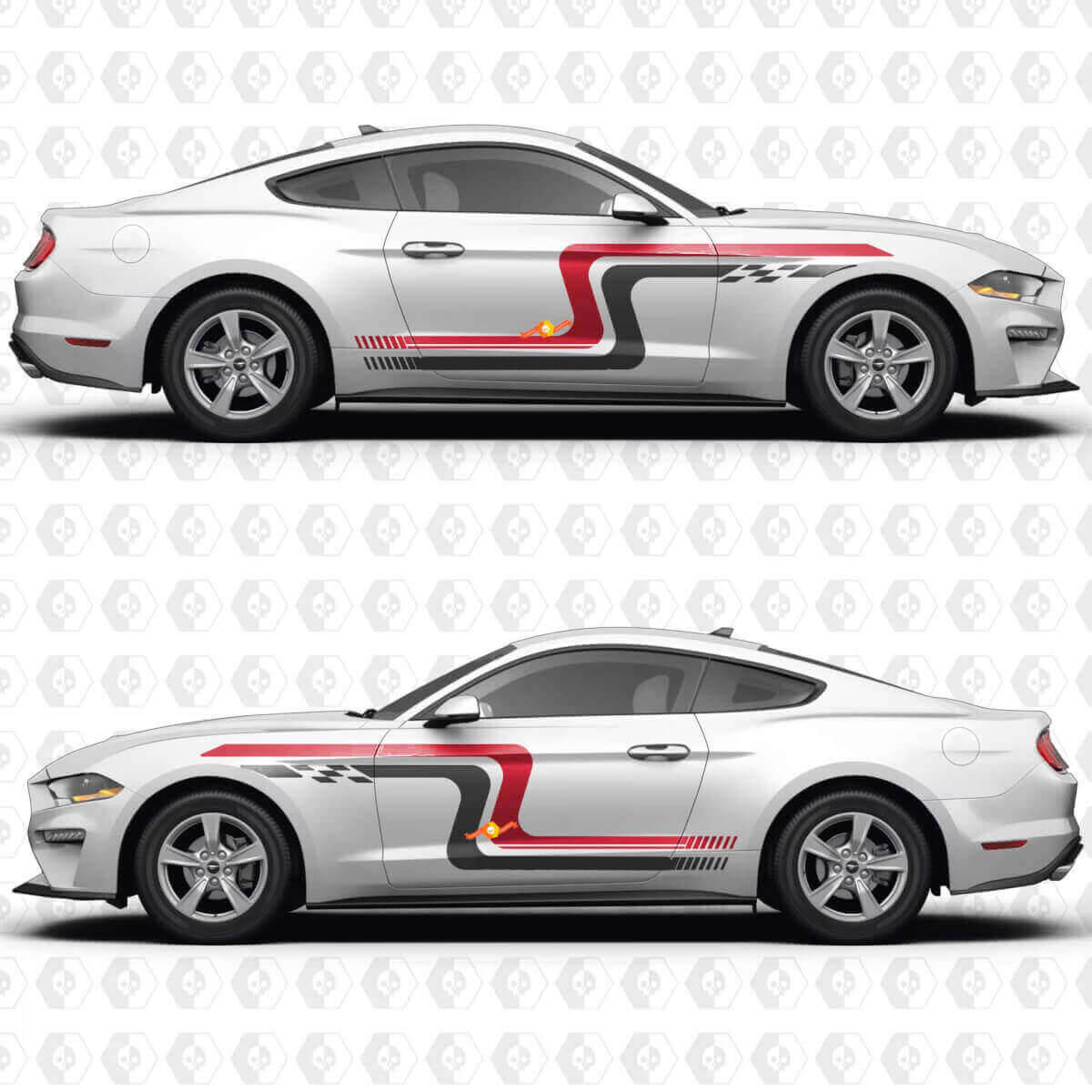 Vintage Racing Blocks Zijdeuren Vinyl Decal Sticker Graphics voor Musclecar Musclecarmodel