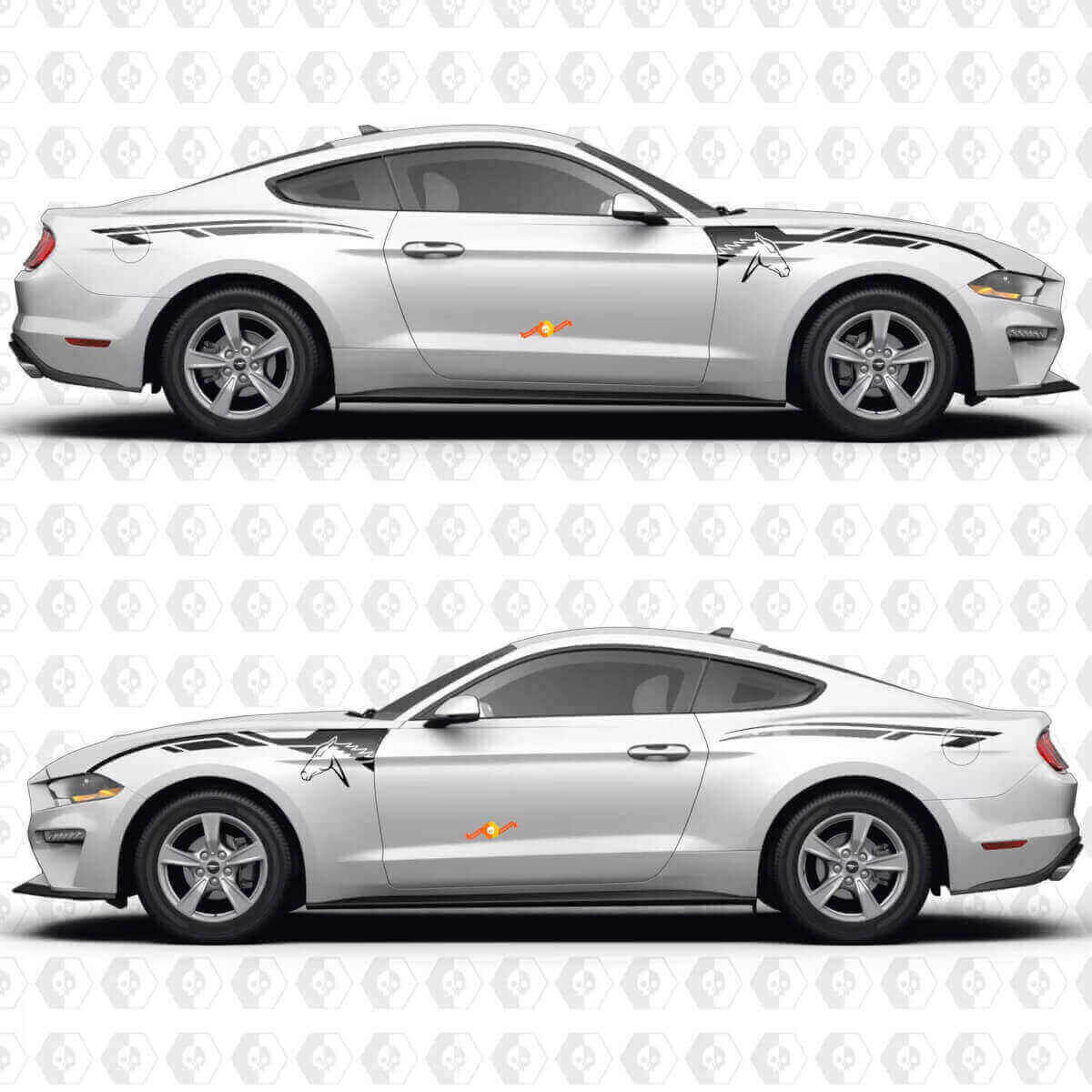 Aero Flow Spatbord- en Viertakel Vinyl Decal Sticker Graphics voor Musclecar Musclecarmodel