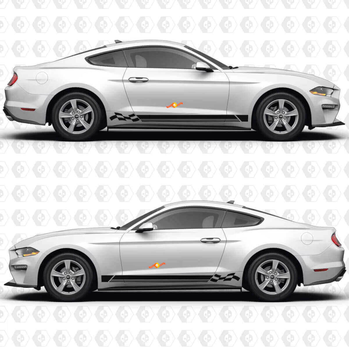 California Special Drie Dubbele Racestrepen Zijkant Deur Vinyl Decal Sticker Graphics voor Musclecar Musclecarmodel