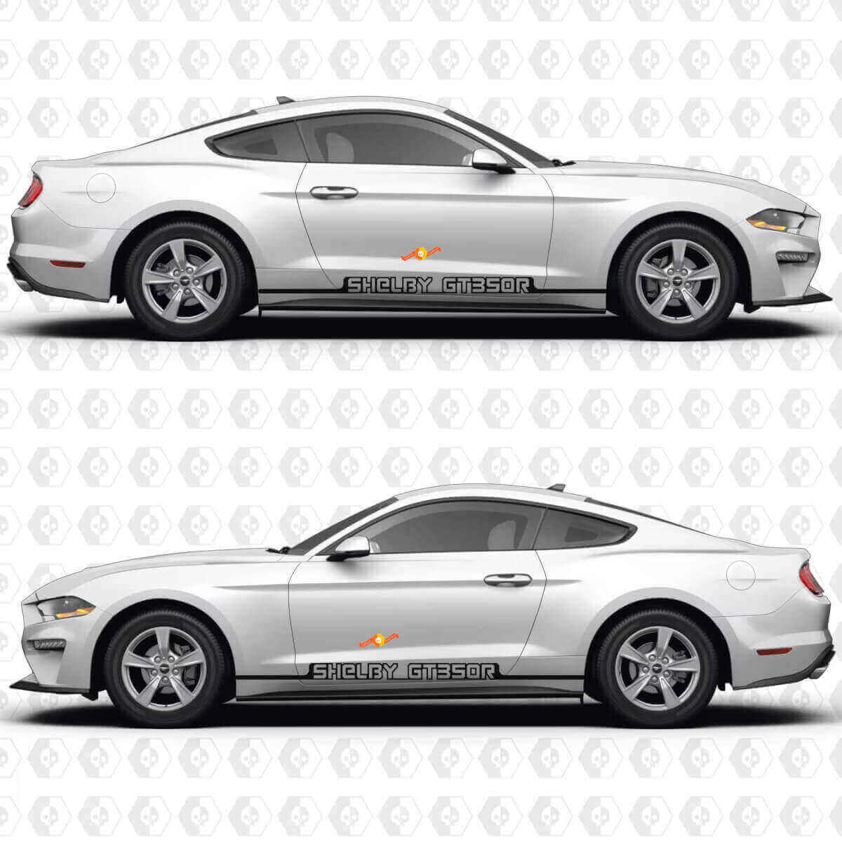 Shelby GT350R Strepen Zijdeur Vinyl Decal Kit voor Musclecar Musclecarmodel S550