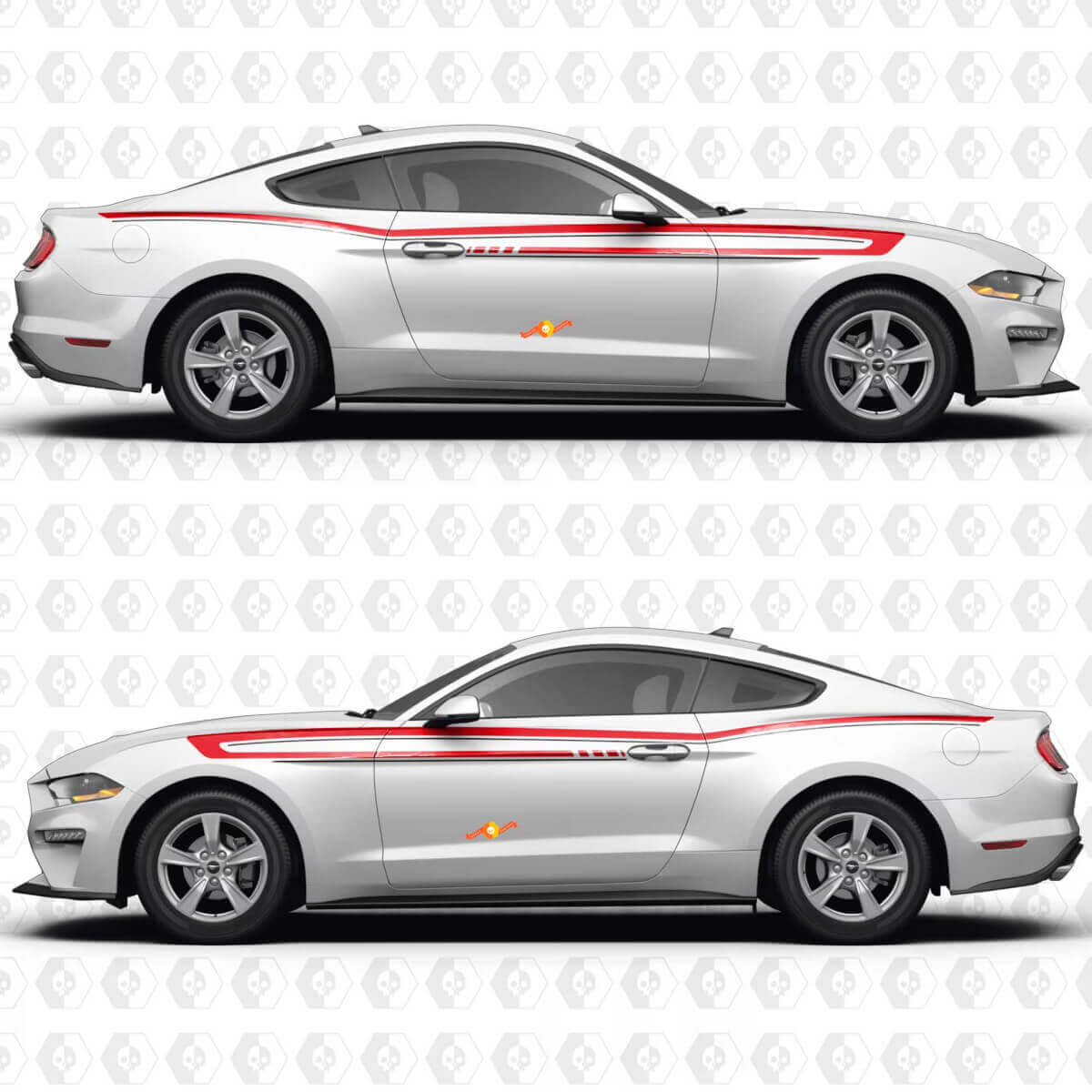 Classic Muscle Car Strepen Zijdeurr Vinyl Stickers voor Ford Mustang