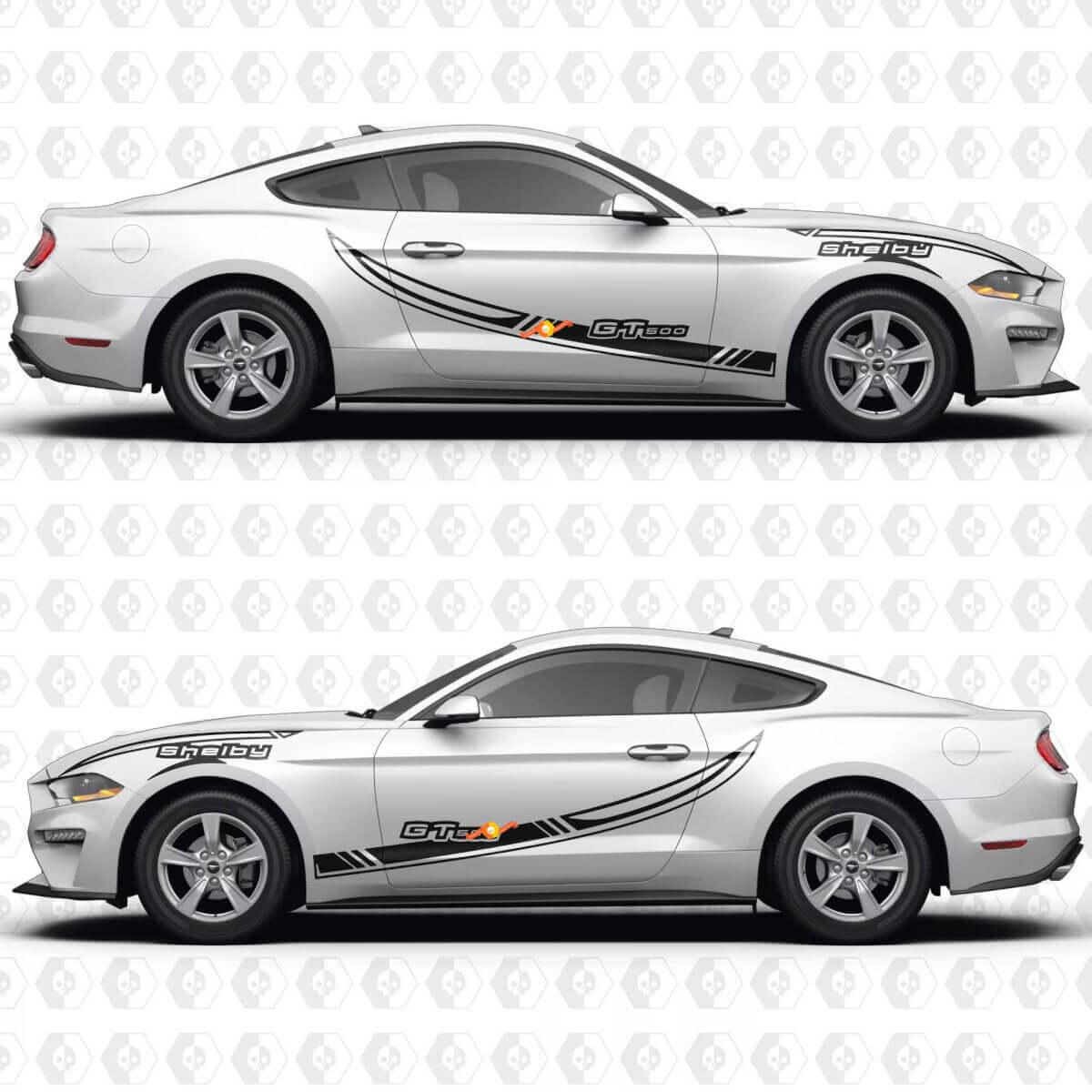 Split Blade Strepen Shelby GT500 Zijdeur Vinyl Decals Stickers voor Ford Mustang