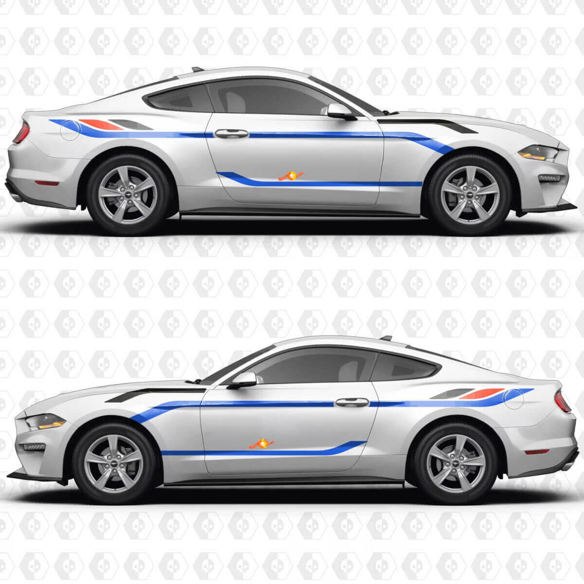 Vintage Racing Blocks zijdeur vinyl sticker graphics voor musclecar musclecarmodel