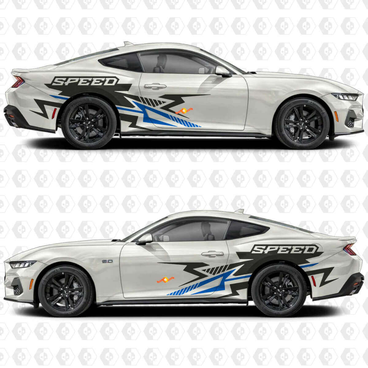 Speed Aggressive Cut Lines Zijdeur Vinyl Decals Stickers voor Ford Mustang