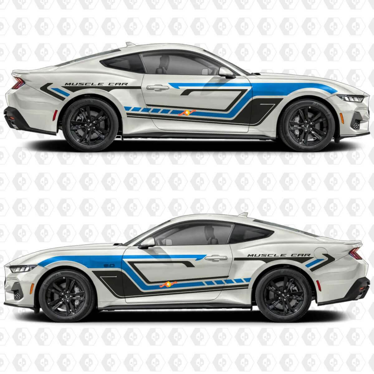 Classic Muscle Premium Strepen Zijdeur Vinyl Decal Sticker Graphics voor Musclecar Musclecarmodel