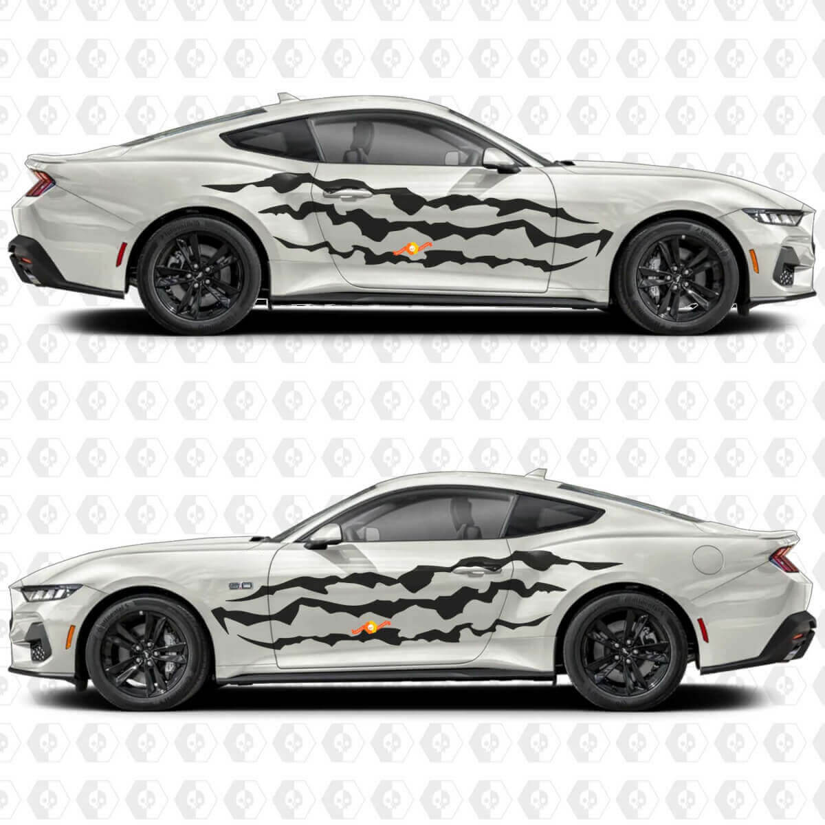 Claw Slash Stripe Zijklep Vinyl Stickers voor Musclecar Musclecarmodel