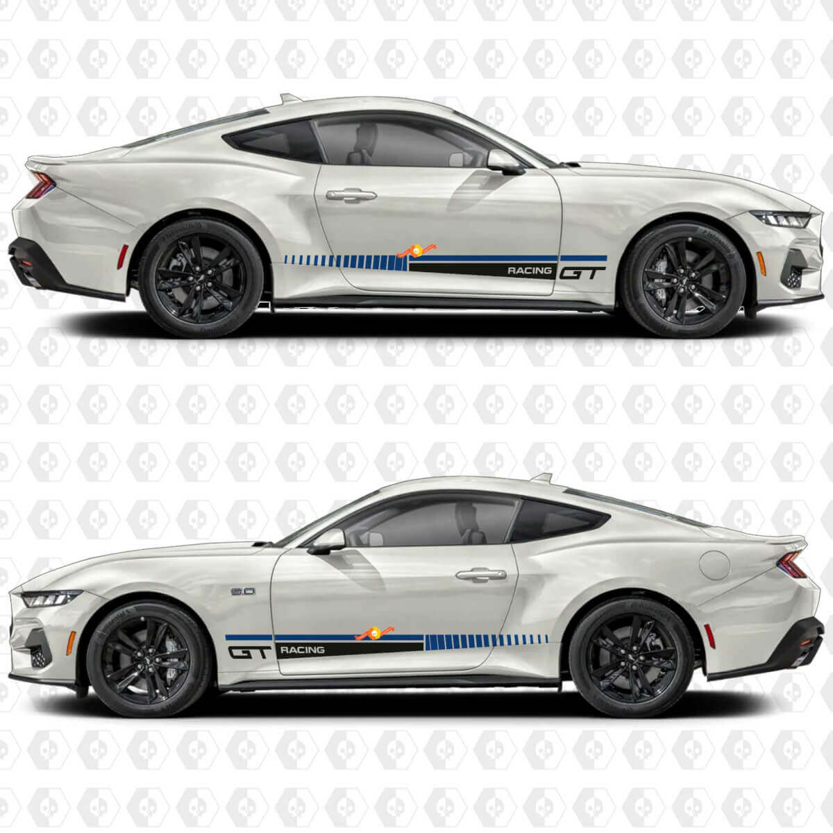 GT Racing Look Stripe Zijdeur Vinyl Decals Stickers voor Ford Mustang