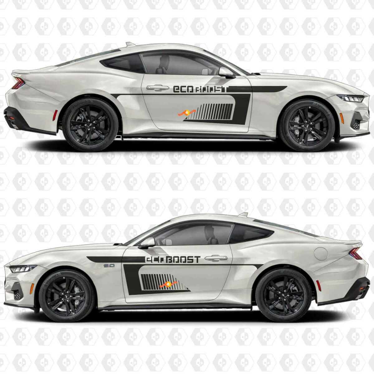 Negatieve Ruimte Streep EcoBoost Zijdeur Vinyl Stickers voor Ford Mustang