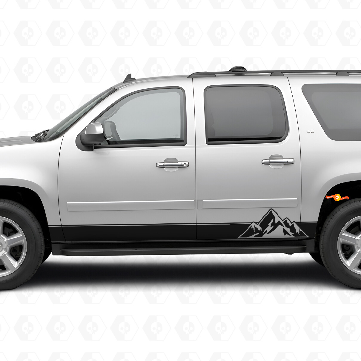 Gelaagde Peaks Deur- & Zijkant Vinyl Strepen voor Chevrolet Suburban GMT900 2007-2014