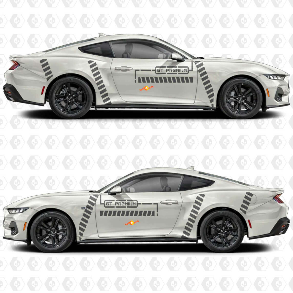 GT Premium Industrial Line Zijdeur Vinyl Decals Stickers voor Ford Mustang