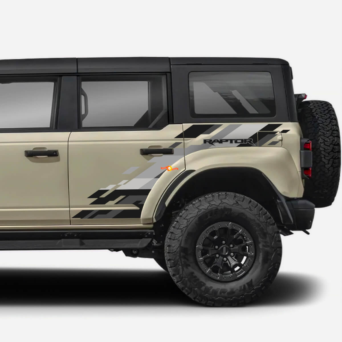 Vinyl Decal Sticker Graphics Kit Achterzijpaneel passend voor Ford Bronco Raptor Stijl id=17804