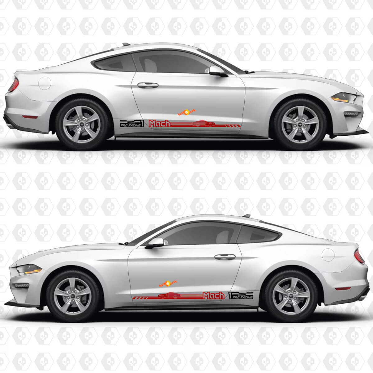 Pro Racing Touring Car Stijl Streep Zijdeur Vinyl Decal Sticker Graphics voor Ford Mustang