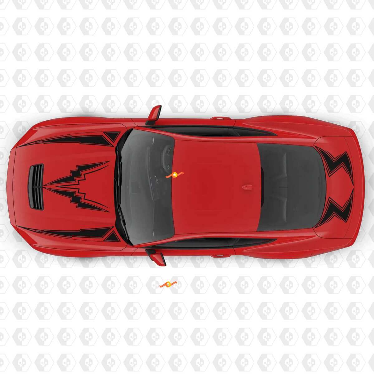 Lightning Bolt Stripe Motorkap en Kofferbak Vinyl Decal Sticker Graphics voor Ford Mustang