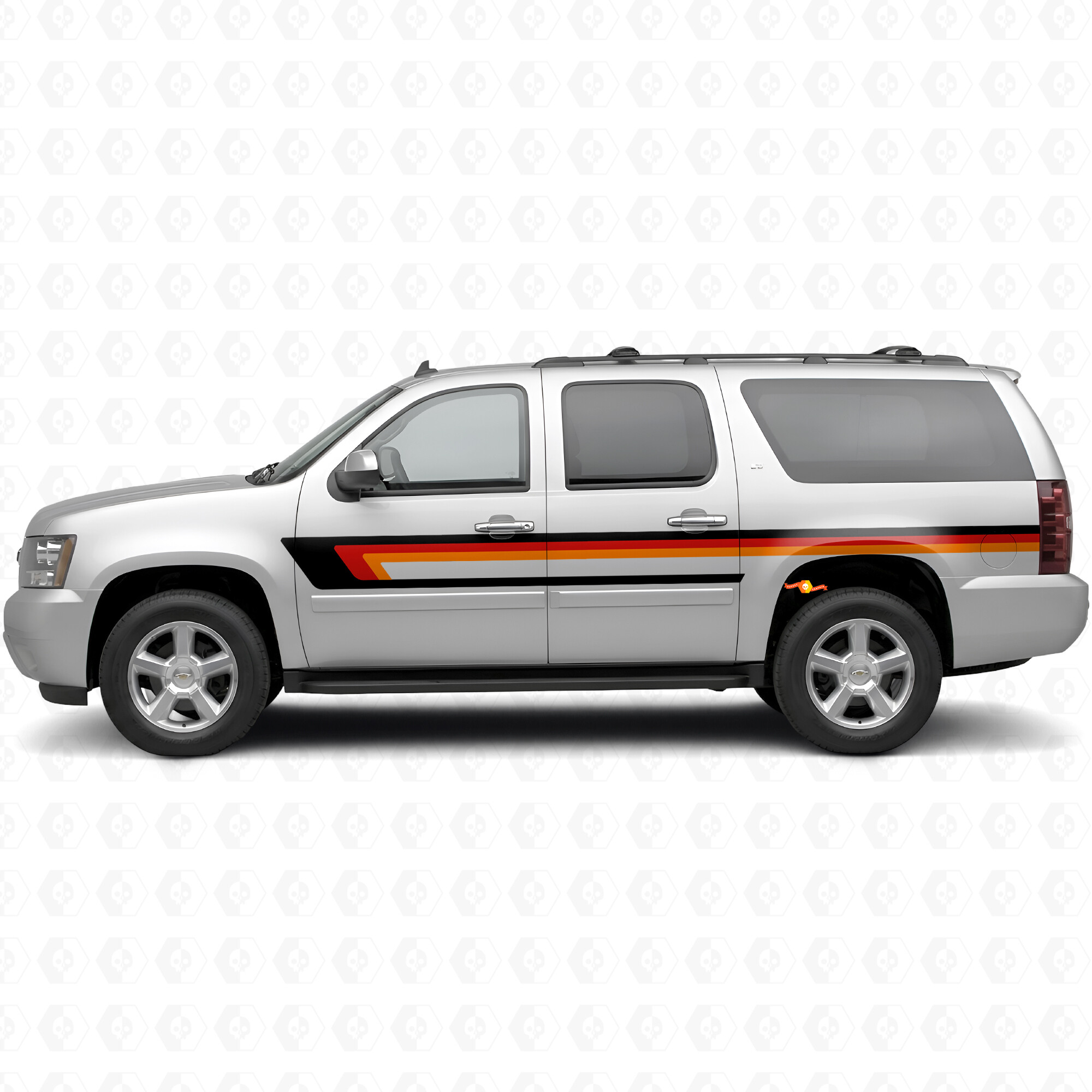 Retro bovenste riemlijn deur- en achterhoek vinyl strepen voor Chevrolet Suburban GMT900 2007-2014