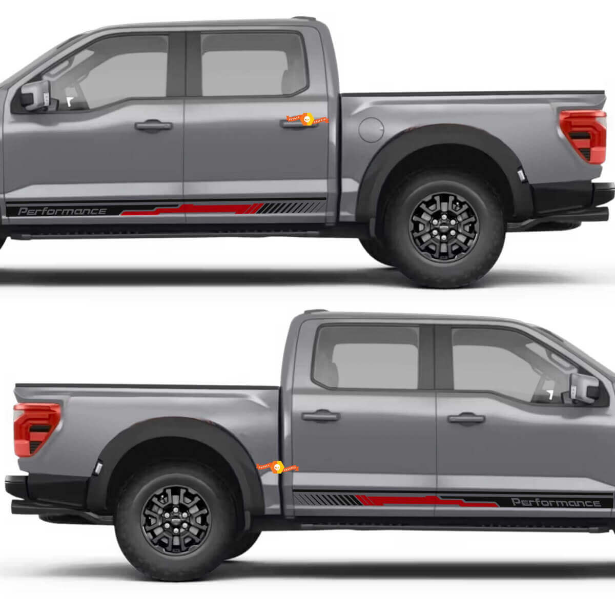 Prestatie Abstracte Lijn Rocker Panel Vinyl Decal Sticker voor Ford F-150