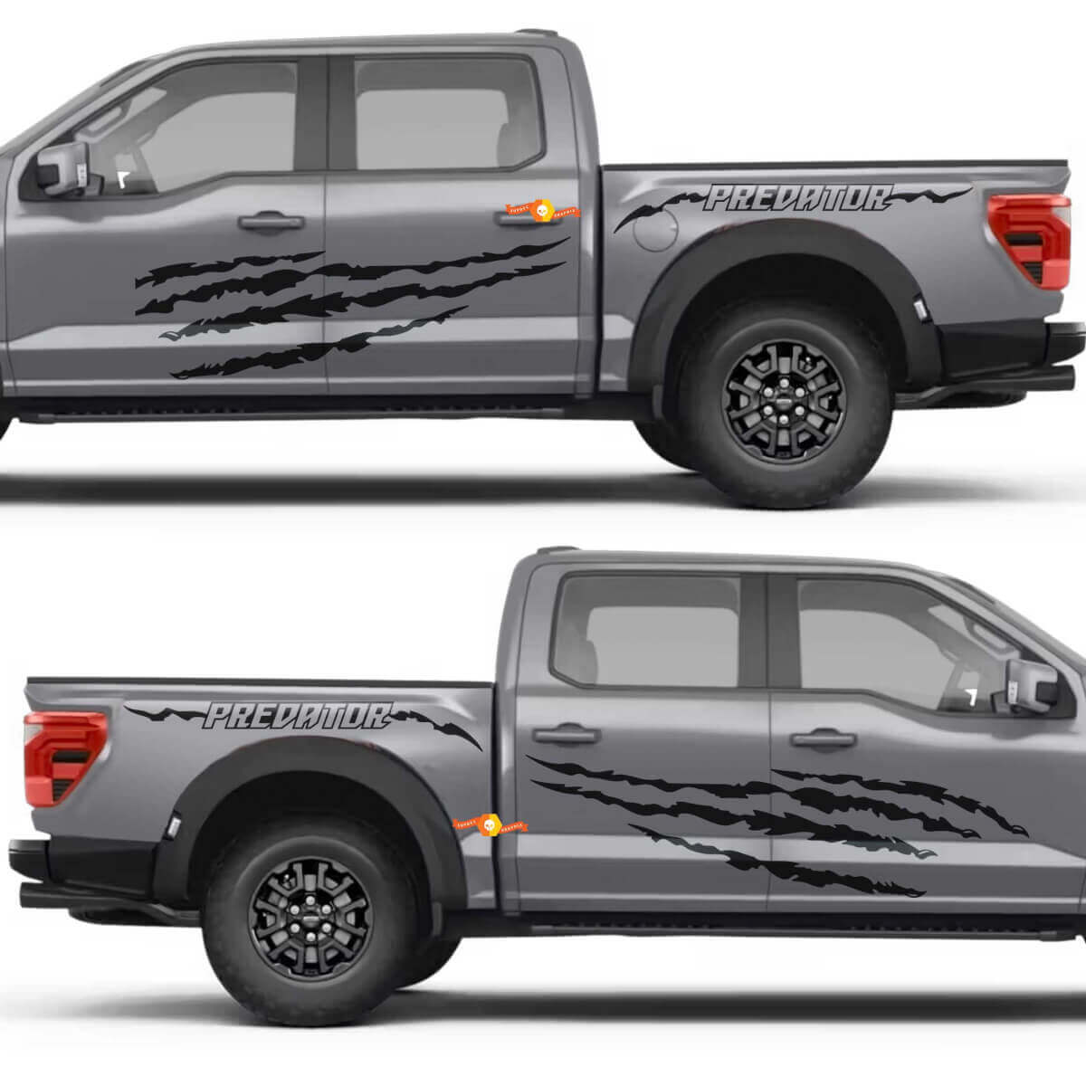 Predator kraslijnen zijdeuren achterspatbord vinyl decal sticker voor Ford F-150