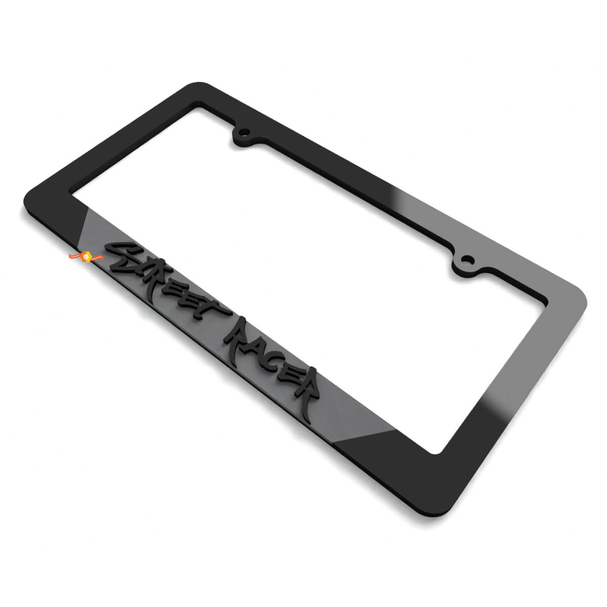 Street Racer Black Grey Acrylic License Plate Frame for Car lovers