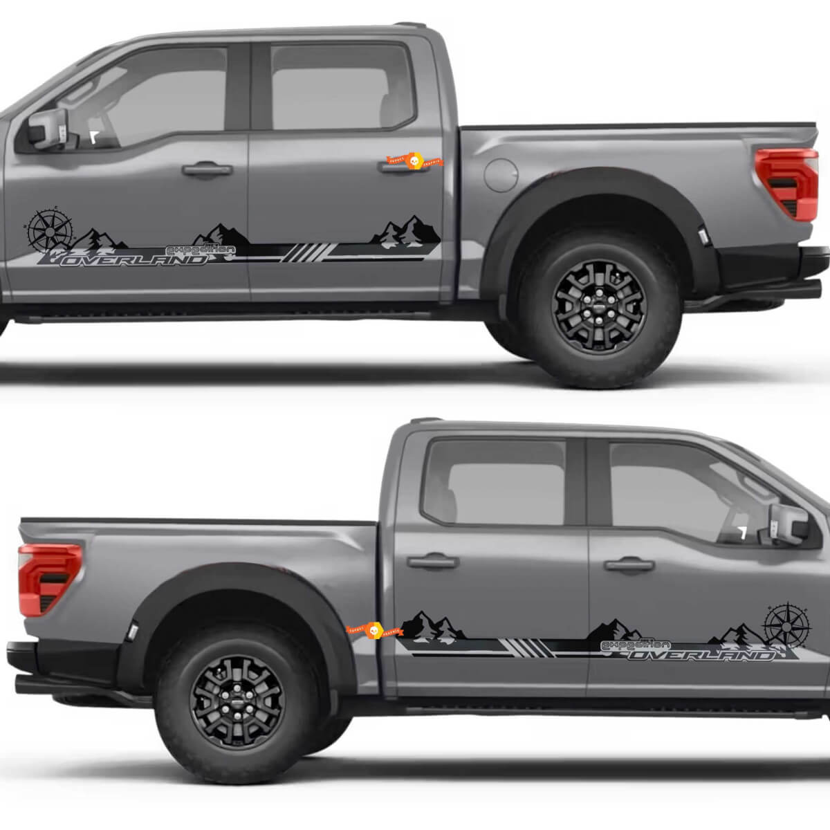 Overland Expedition Stripe zijdeur vinyl sticker voor Musclecar truck