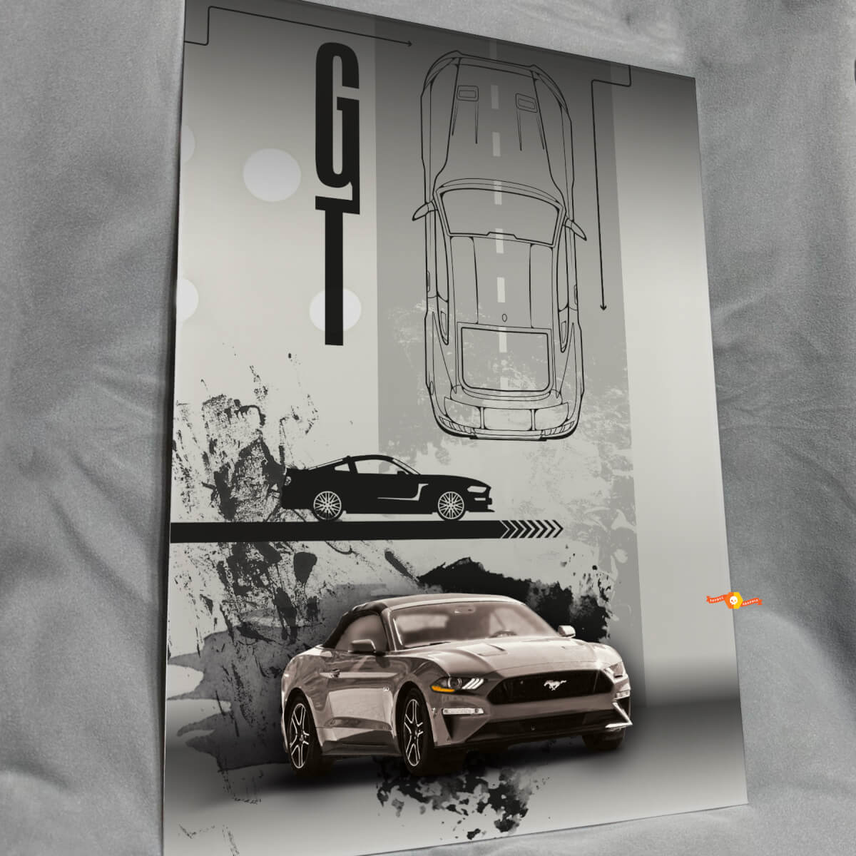 Custom GT Glanzend Acryl Garage Wandpaneel voor Ford Mustang fans