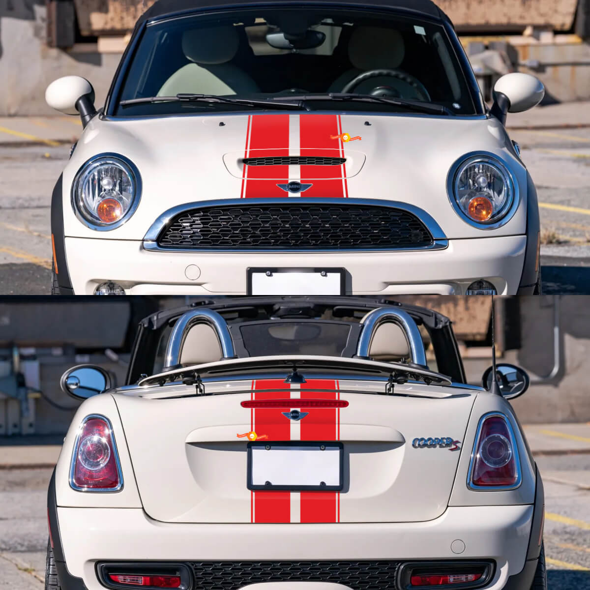 Racing Strepen Motorkap Achter Vinyl Decals Stickers voor Mini Cooper R59
