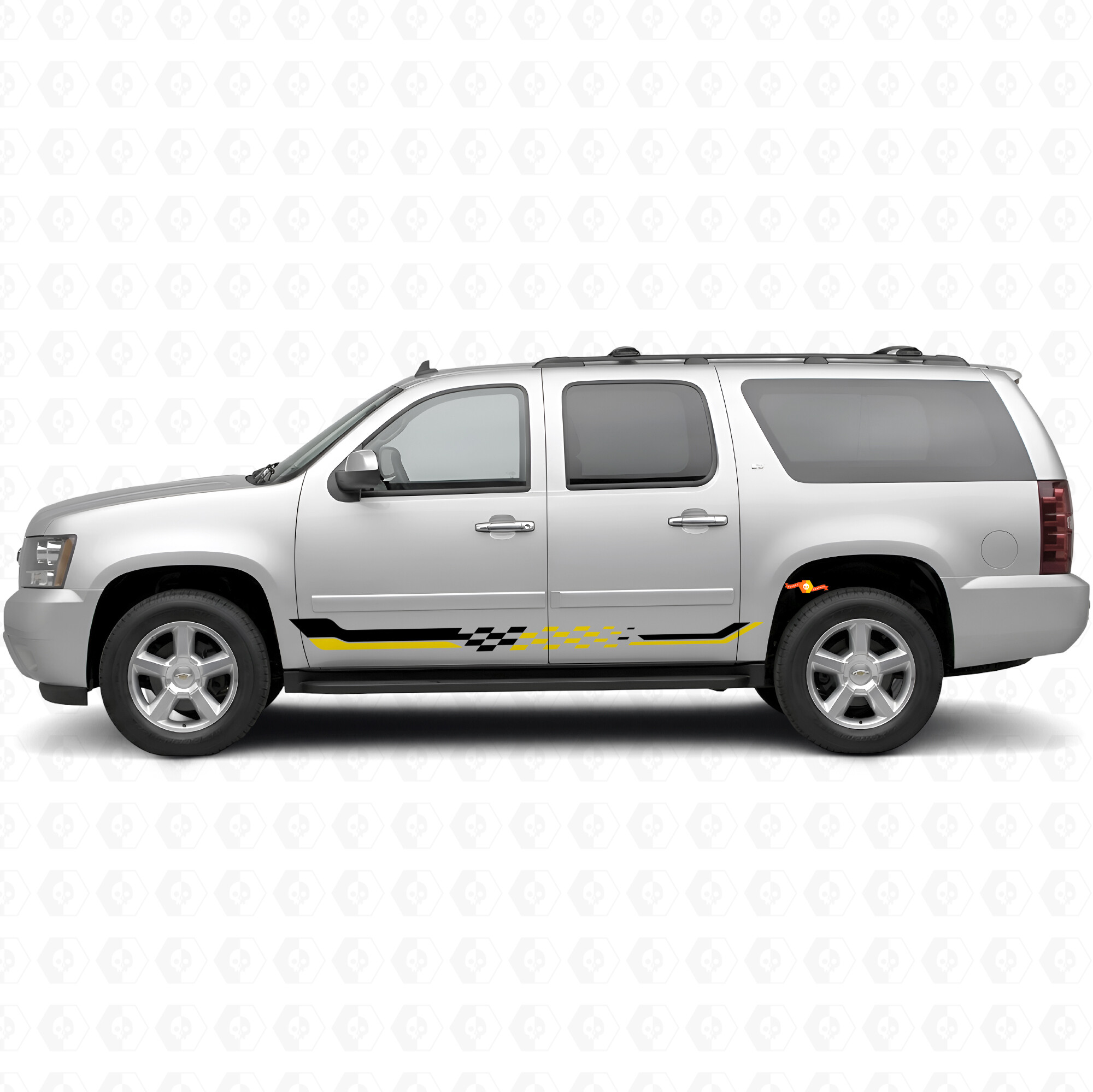 Ruitenbord Racing Deur & Zijkant Vinyl Strepen voor Chevrolet Suburban GMT900 2007-2014