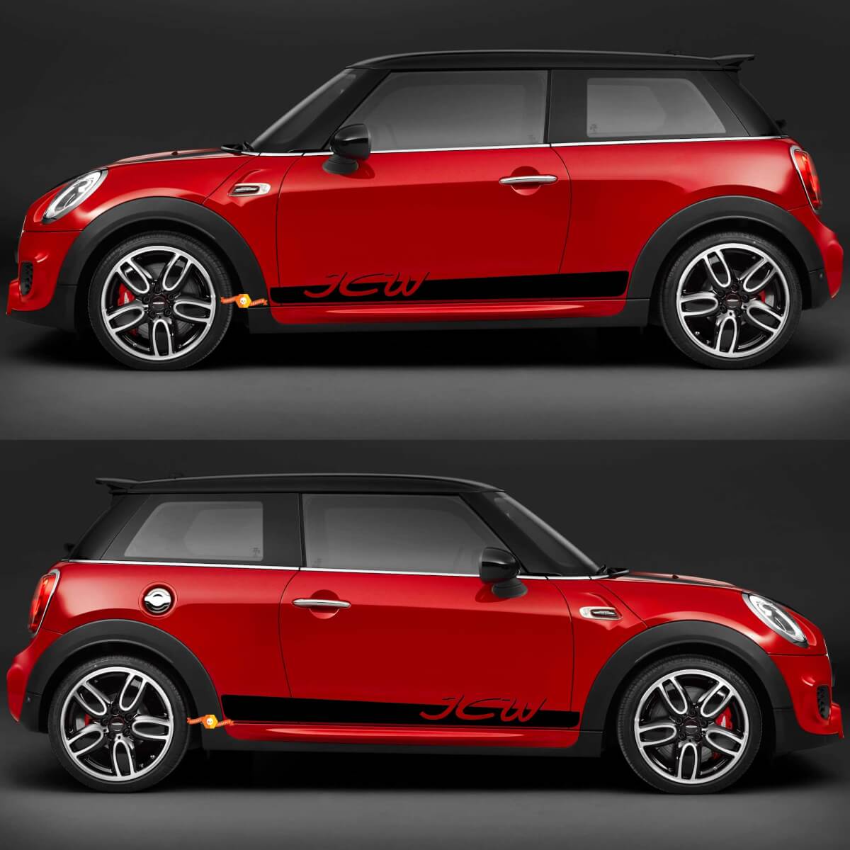 JCW ZijdDeurs Strepen Grafische Decal Sticker voor Mini Cooper F56