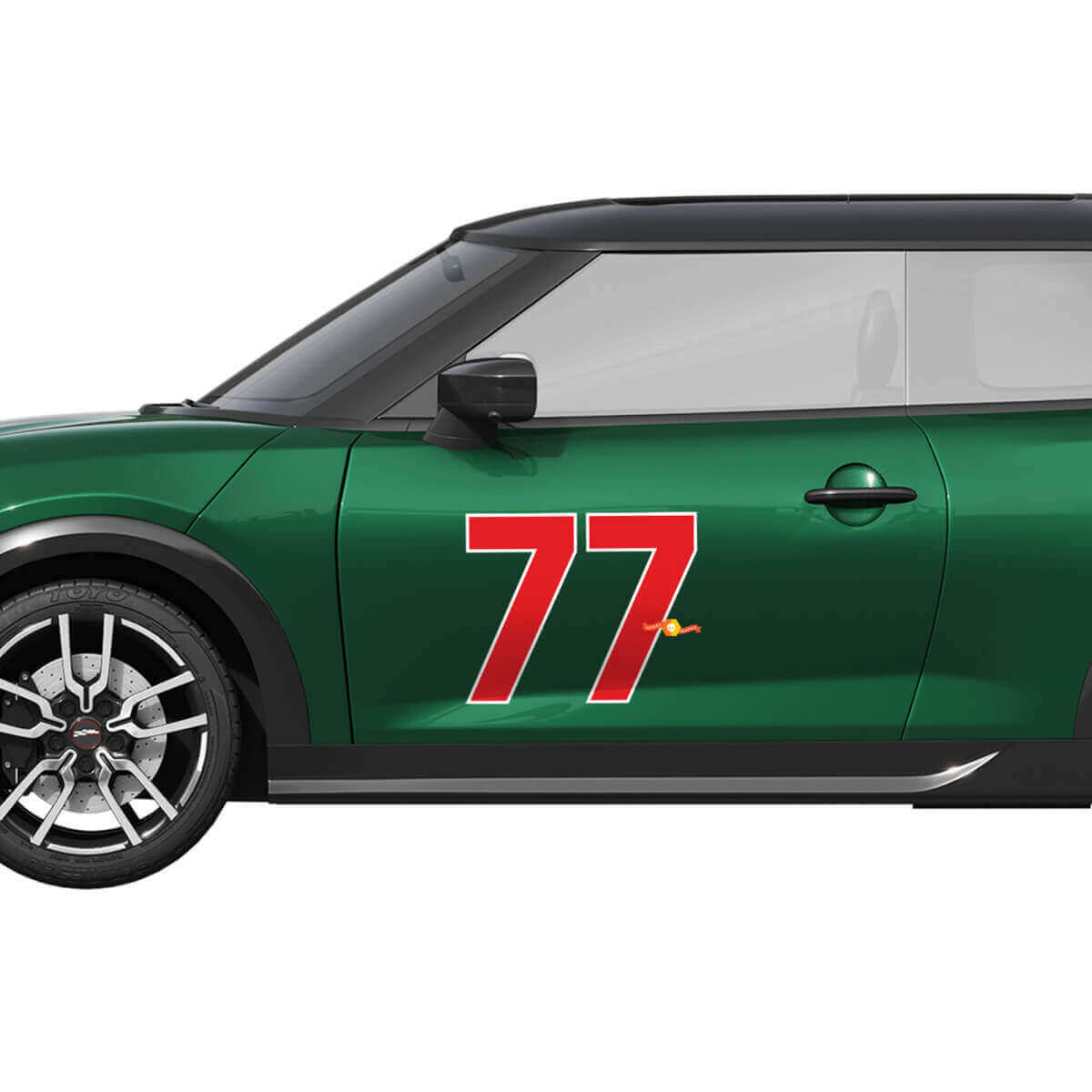 77 Logo Racing Grafische Zijdeur Vinyl Sticker Decal voor Mini Cooper S