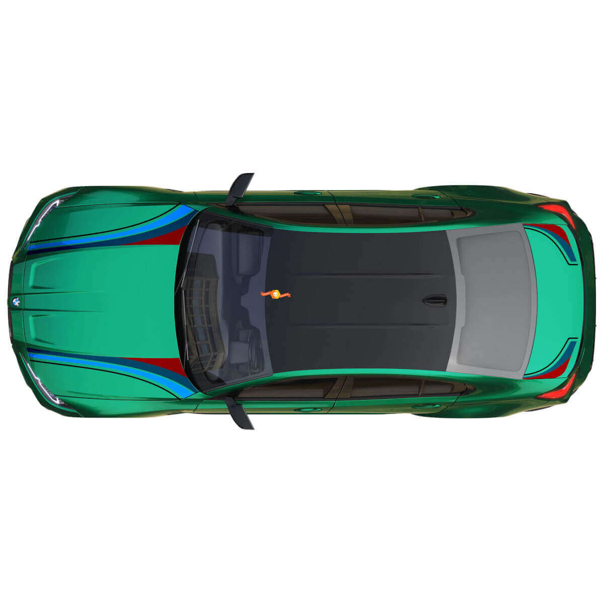 M Performance motorkap kofferdecoratiestrips vinylsticker 3 voor BMW M3 G80