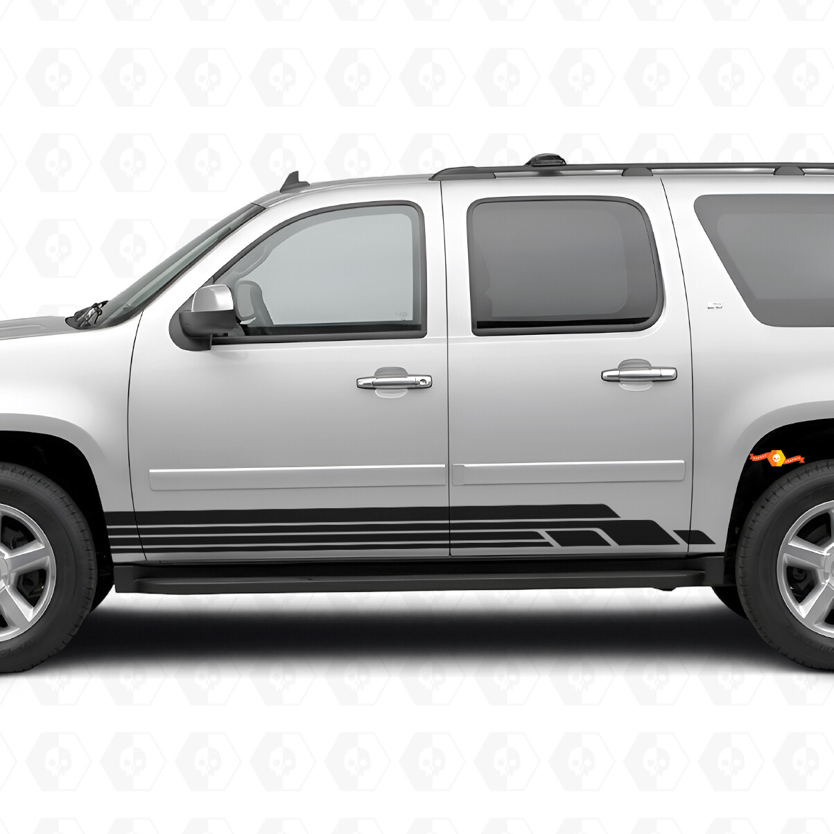 Gelaagde Lightning Deur- & Ruitensticker Vinyl Strepen voor Chevrolet Suburban GMT900 2007-2014