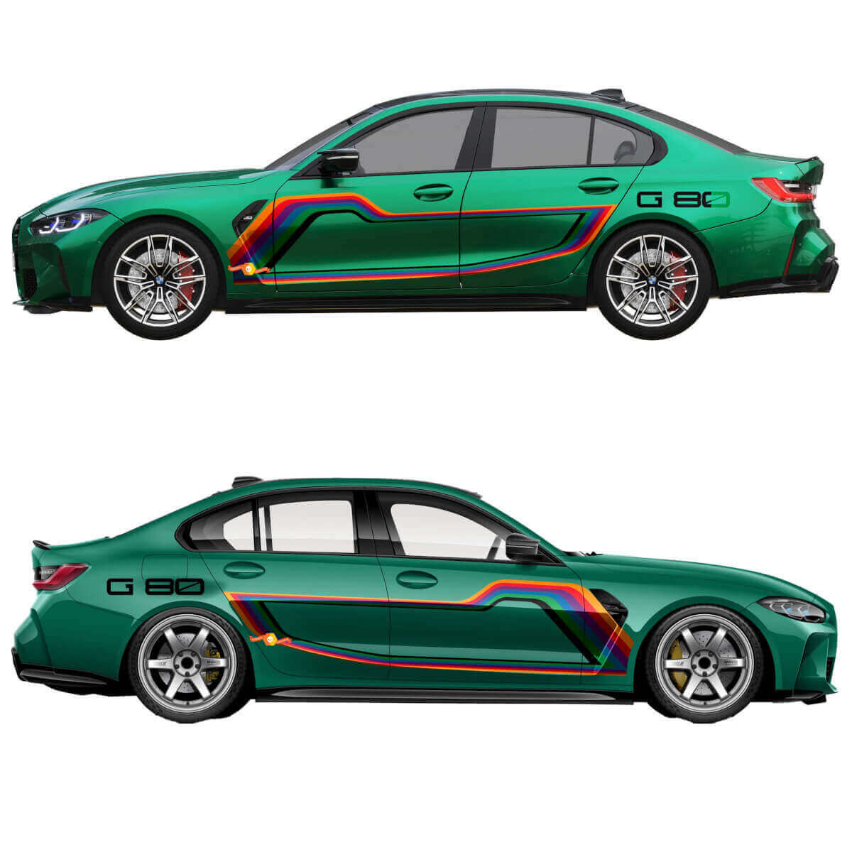 M Performance G80 Racing Graphic Striping Deur Vinyl Sticker voor BMW M3 G80