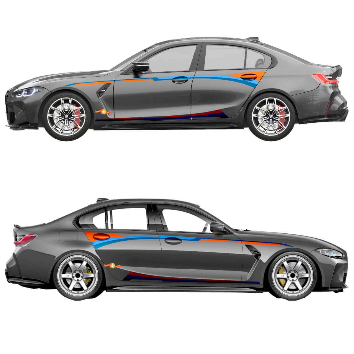 M Performance zijkant deurstrepen vinyl decal voor BMW M3 G80