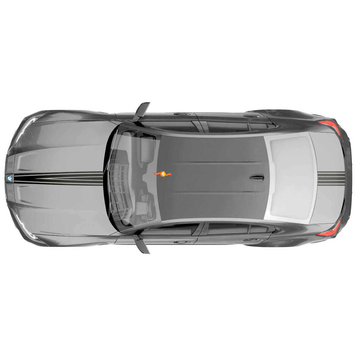 M Performance motorkap kofferbak grafische streep vinyl sticker voor BMW M3 G80