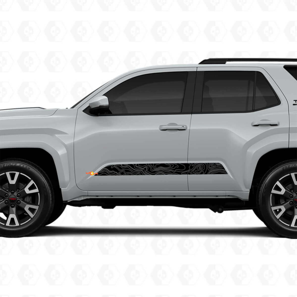 Topografische Kaart Stijl Deursstrepen Vinyl Stickers Decal Voor Toyota 4Runner 6e Generatie