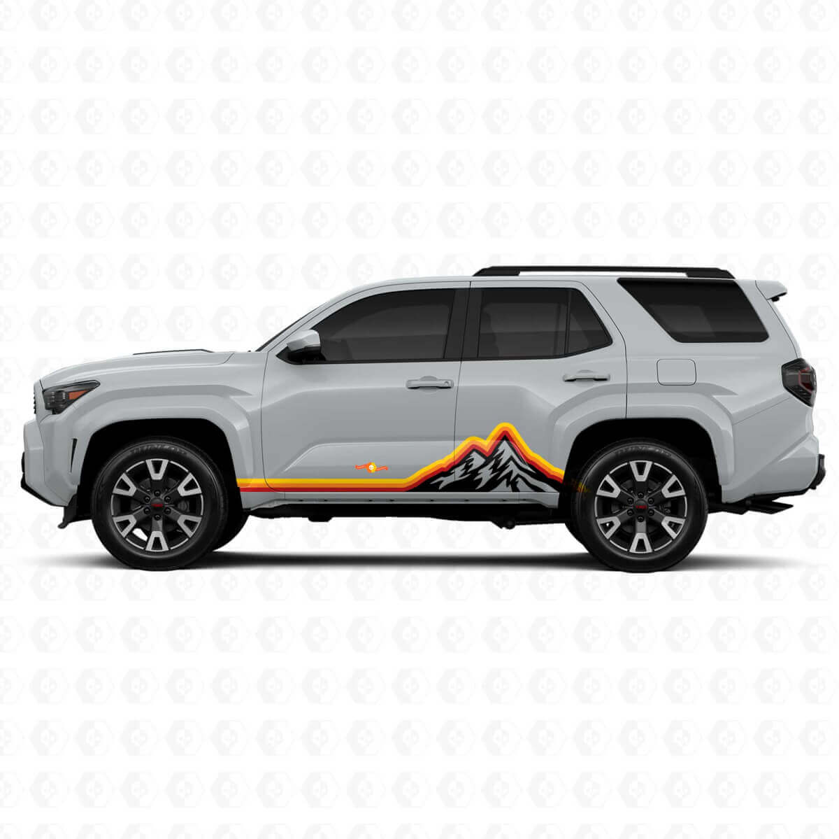 Mountains Vintage Stijl Strepen Grafische Rocker Panel Deur Zij Vinyl Stickers Decal Voor Toyota 4Runner 6de Gen