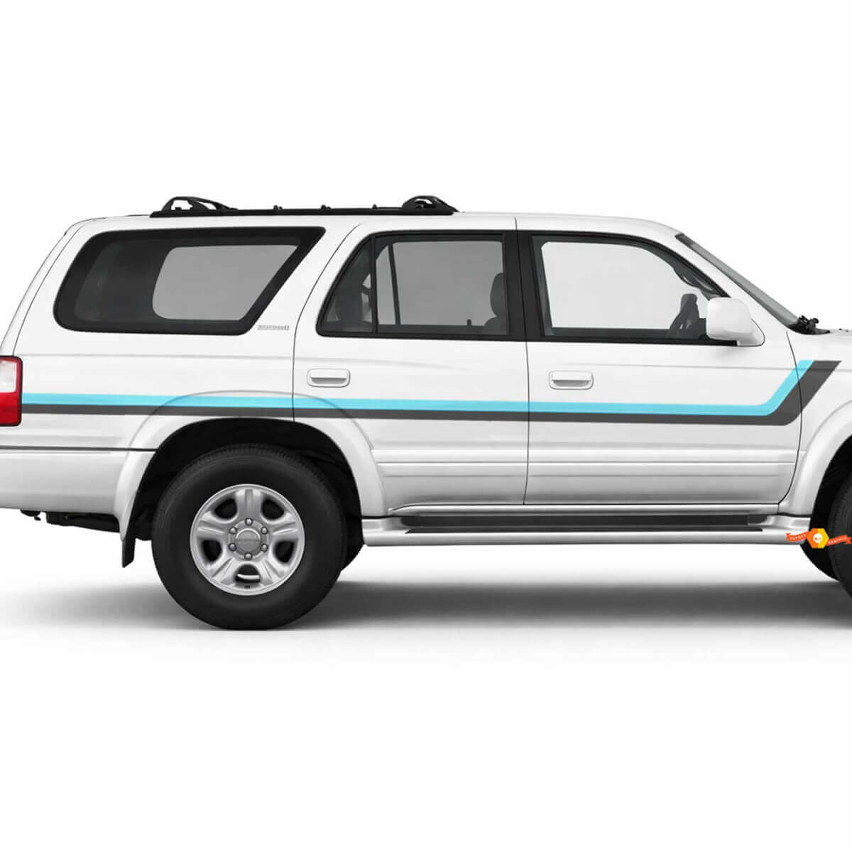 Heritage Stijl Dubbele Strepen Zij Vinyl Stickers Decal Voor Toyota 4Runner 1995-2002