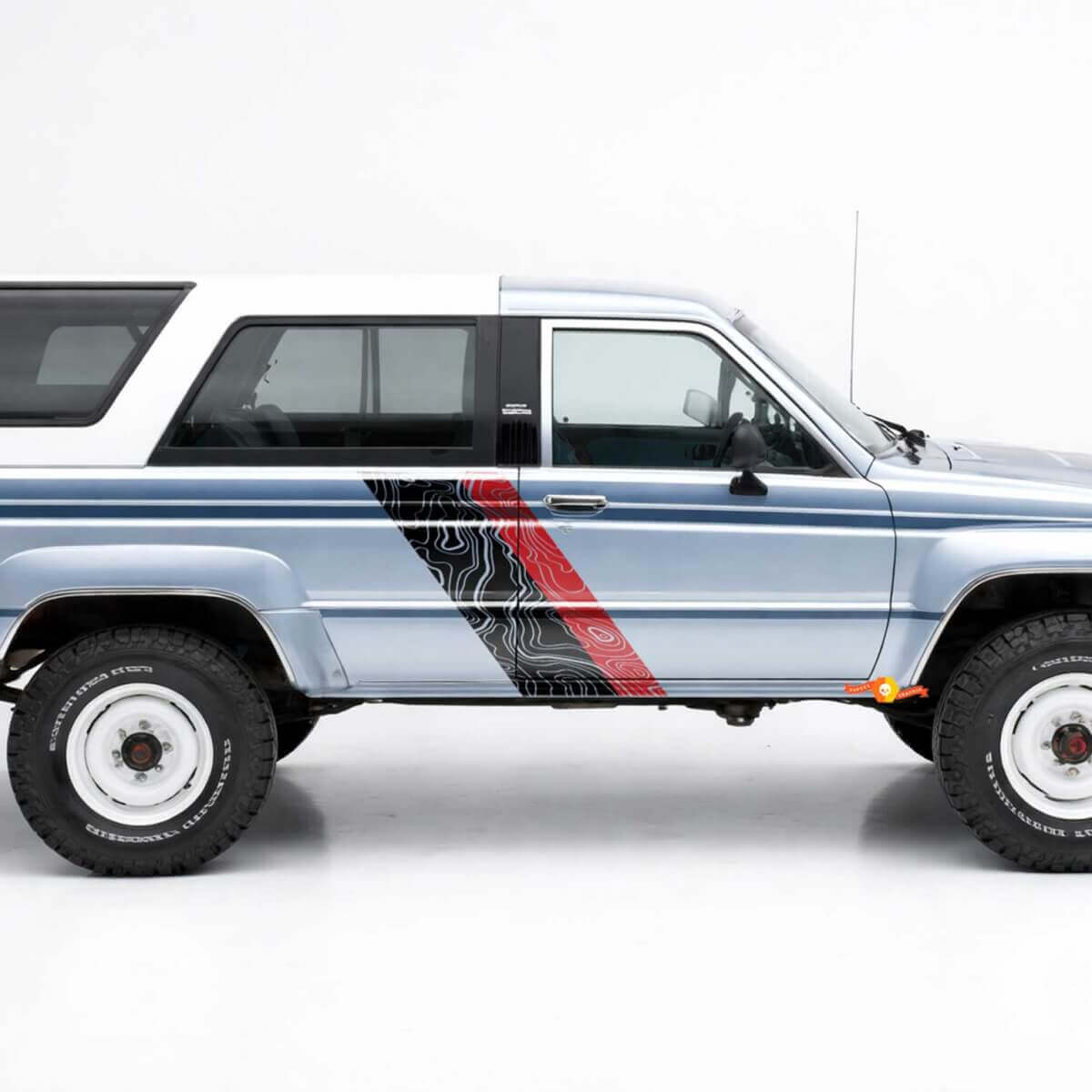 Topografische Kaartstijl Dubbele Strepen Zij Vinyl Stickers Decal Voor Toyota 4Runner 1984-1989