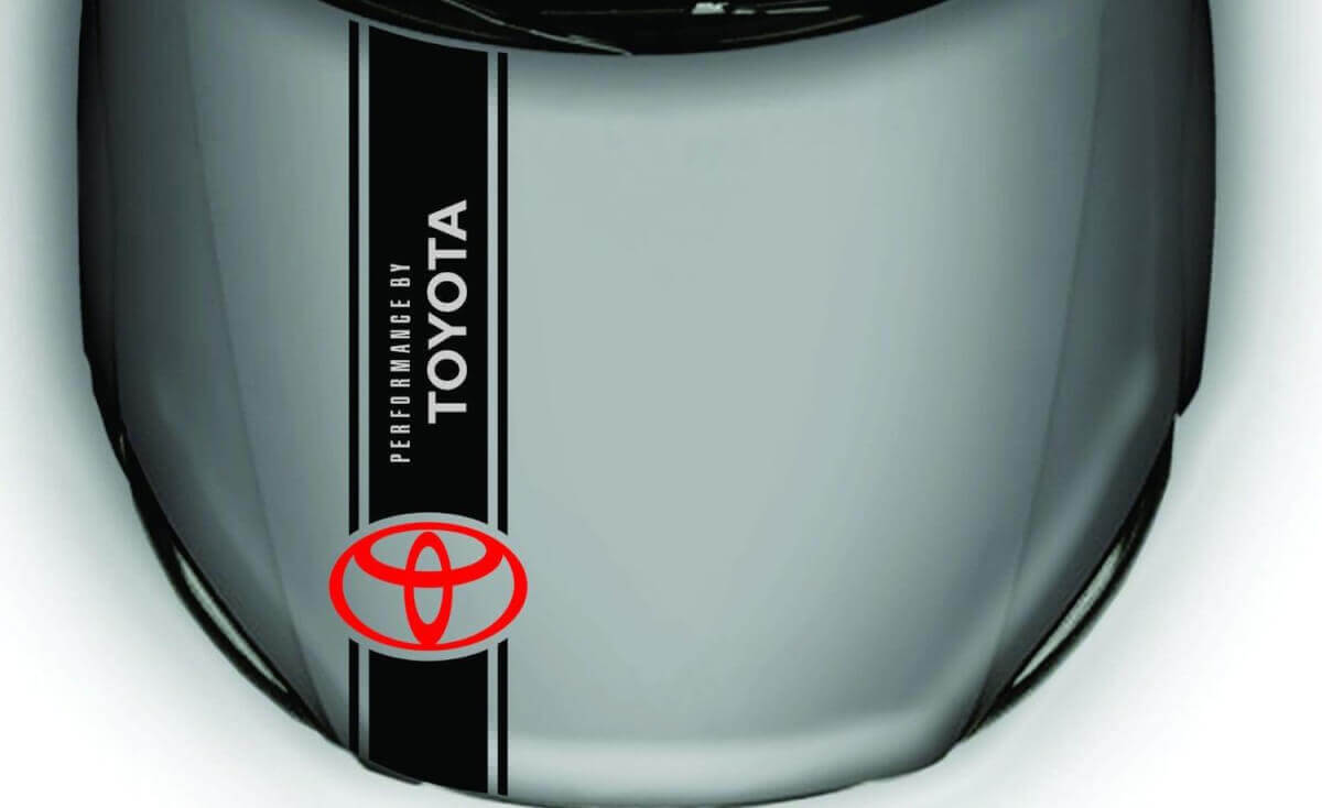 Performance by Toyota Motorkapstreep Vinyl Decal voor Toyota Auto's