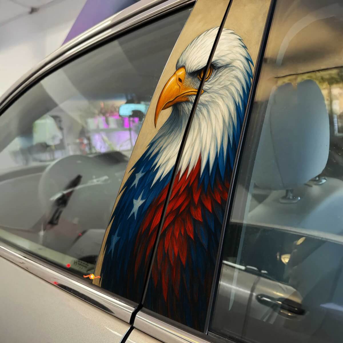 Bald Eagle USA Stijl Pilaar Deuren Vinyl Sticker 2