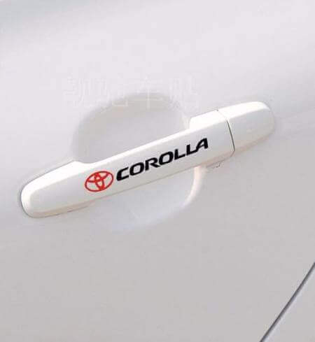 Corolla Deurgreep Vinyl Sticker Set voor Toyota Corolla